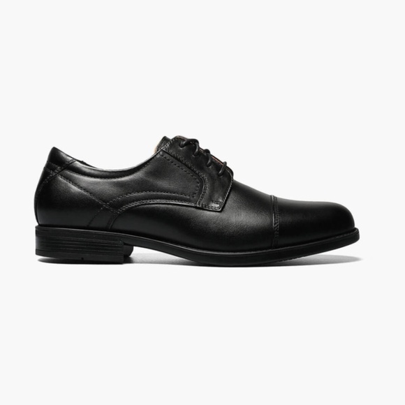 Men's Florsheim Midtown Cap Toe Oxford in Black Leather. 12138 001 - Picture 1 of 7
